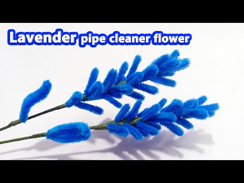 DIY, How to make Blue Lavender pipe cleaner flowers