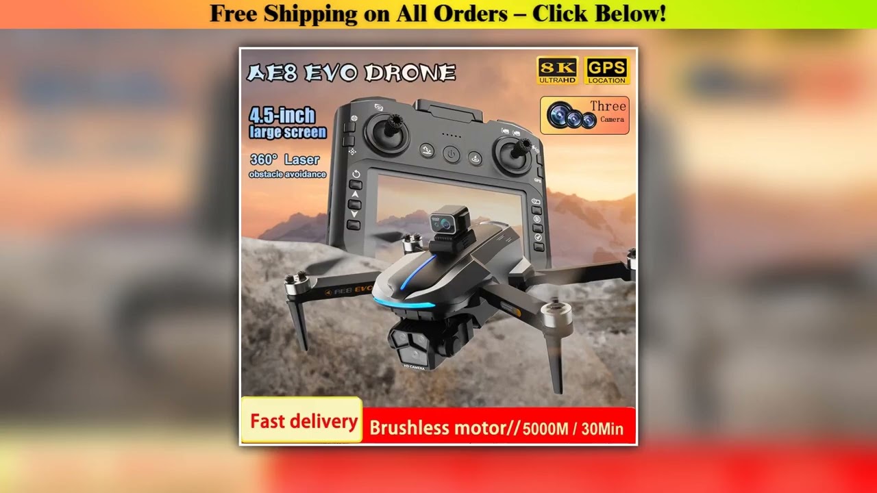 AE8 EVO GPS Drone 4K Professional HD Dual Camera With Screen 5G WIFI 360Obstacle Avoidance