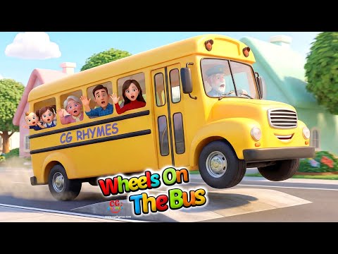 Wheels on the Yellow Bus! | CG Rhymes | 🚌Wheels on the BUS Songs! | 🚌Nursery Rhymes for Kids