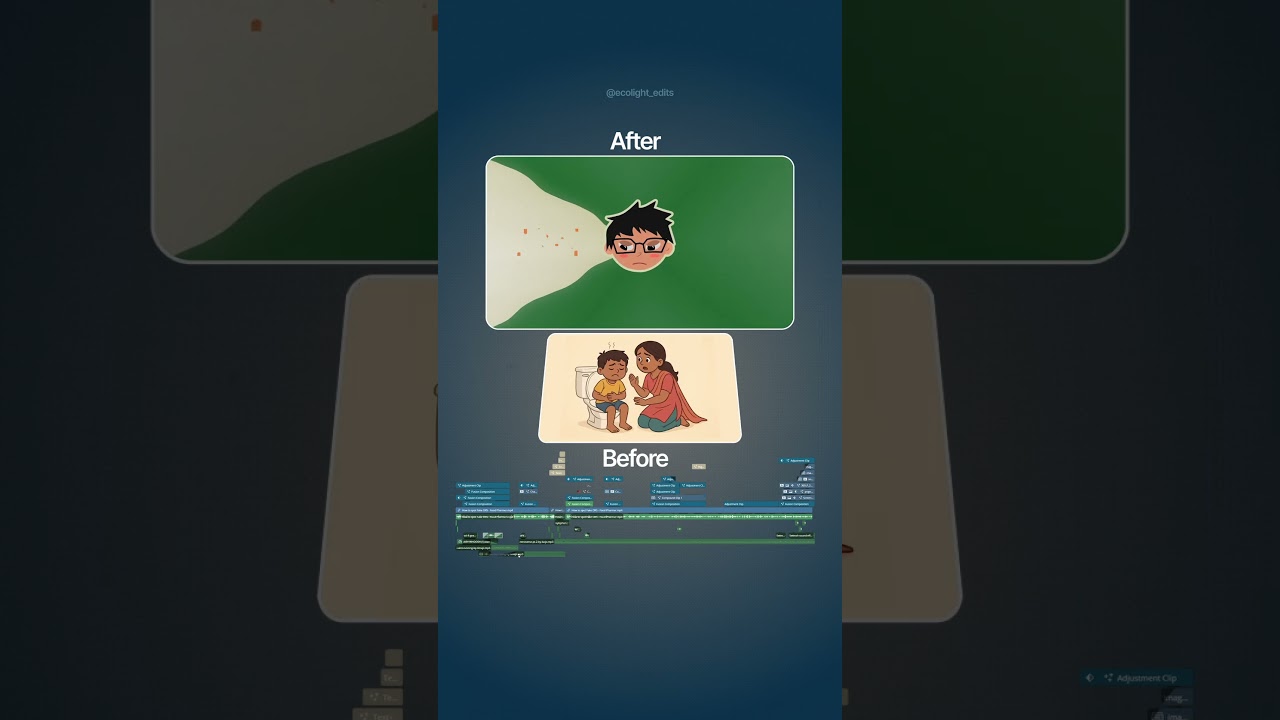 before and after of the edit