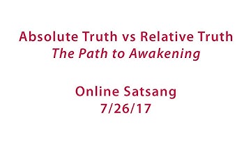 Absolute Truth vs Relative Truth