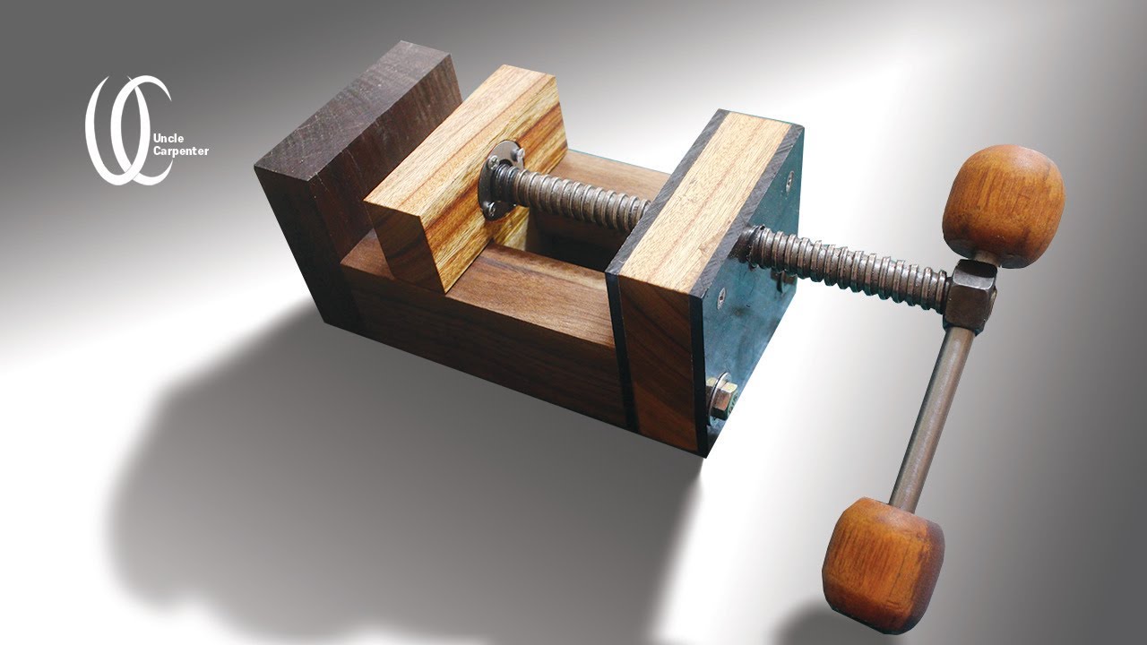 Making wood vise. How to make a 4inch quick-release drill press vise. quick release drill vise DIY