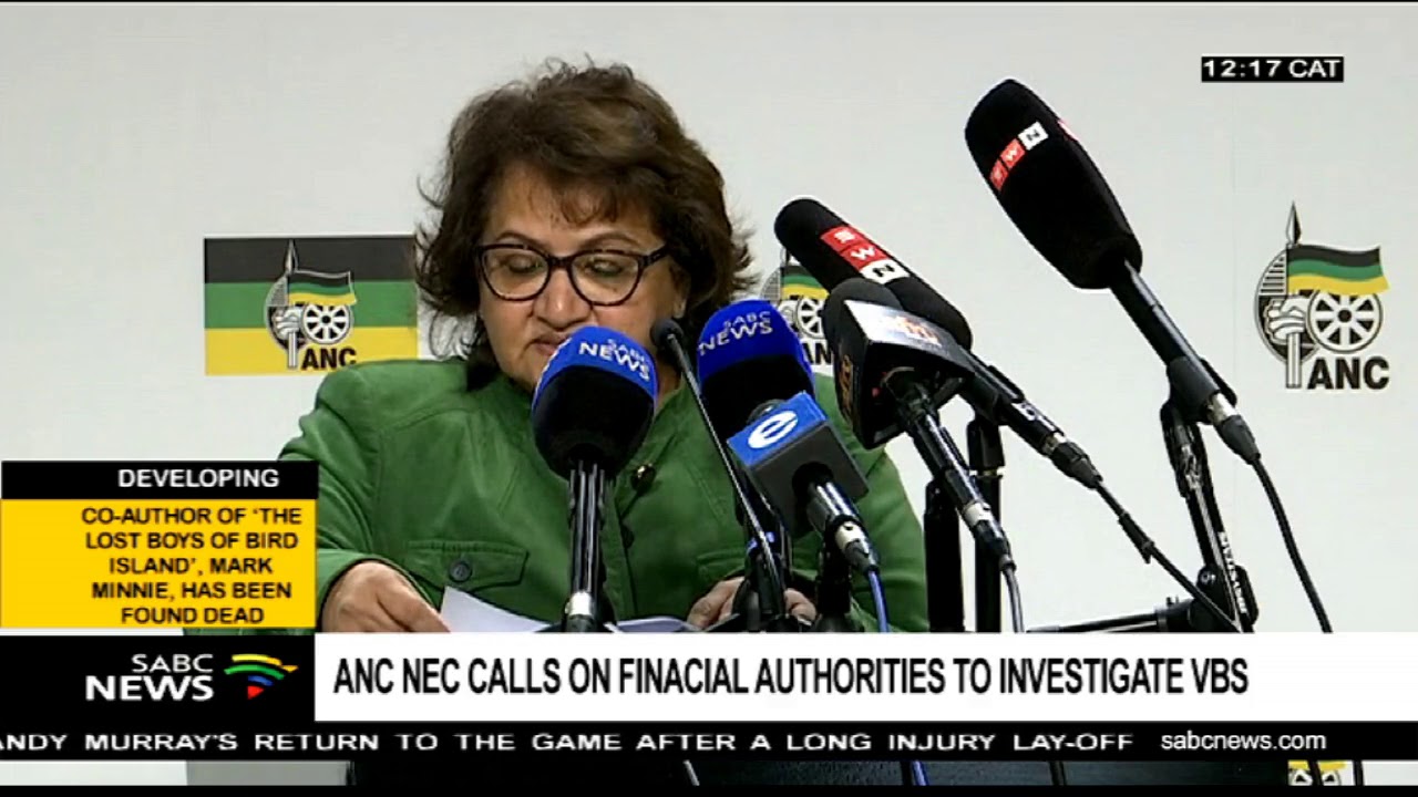ANC NEC calls on financial authorities to investigate VBS