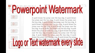 how to add watermark in Powerpoint || Watermark in power point.