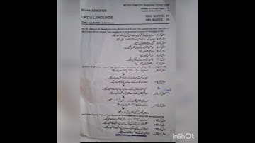 BG-4th Semester Urdu language paper kashmir University
