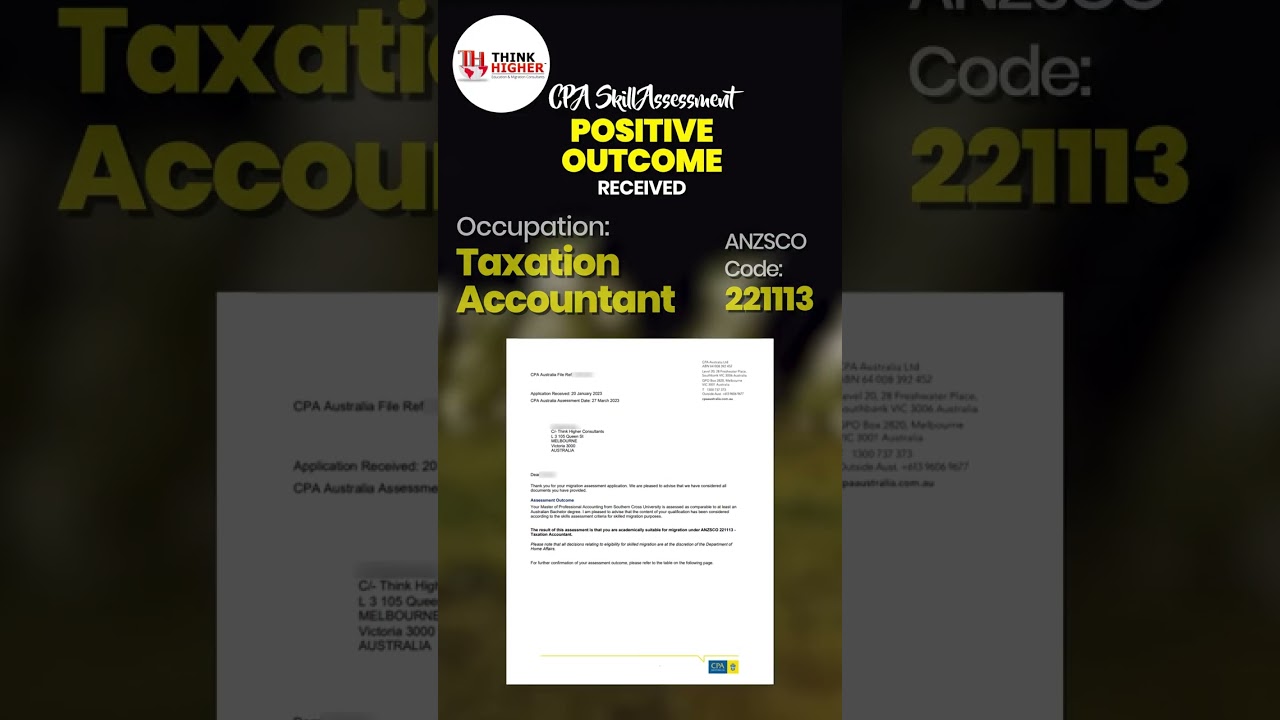 CPA Skill Assessment Positive Outcome for one of our clients!