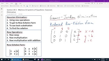Section 10.1 - Matrices and Systems of Equations