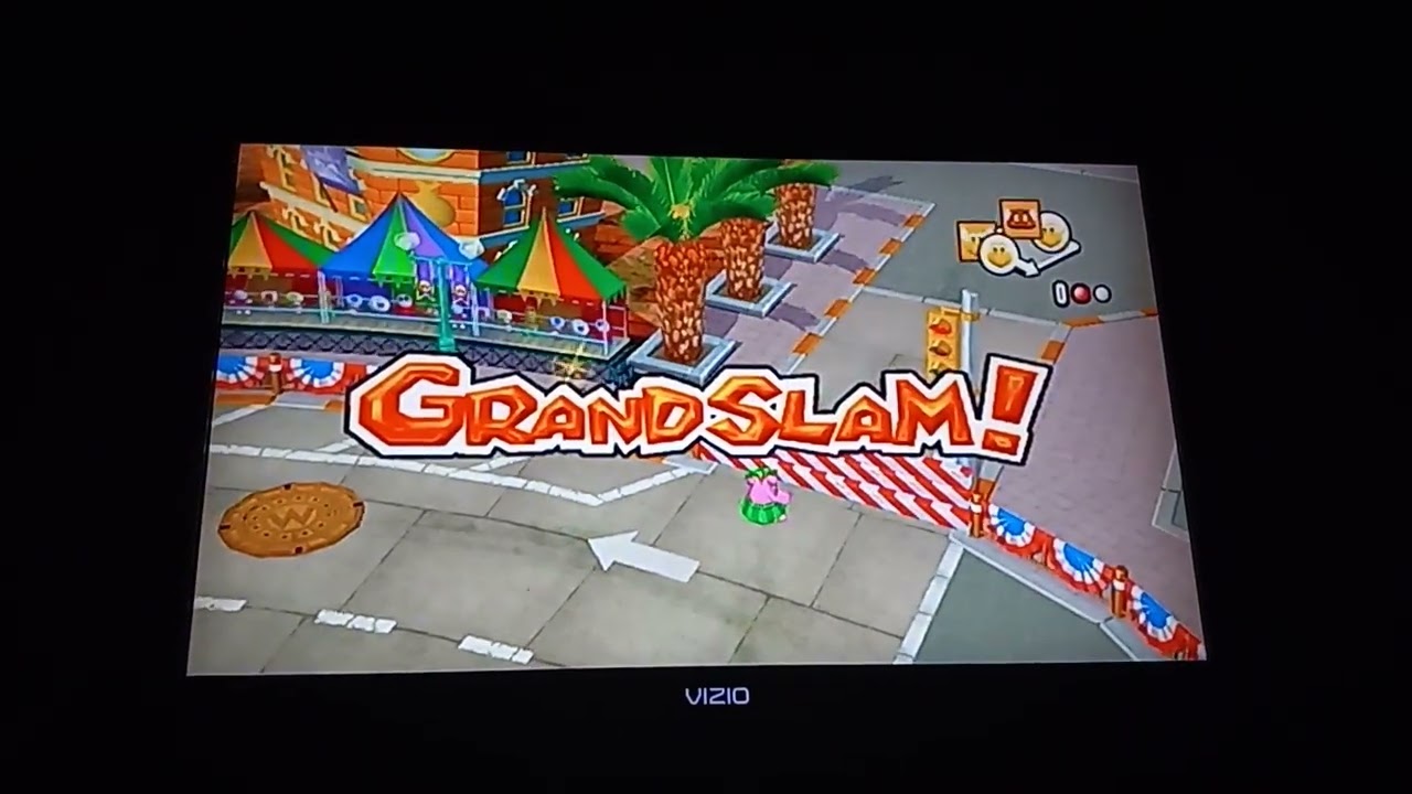 Mario Super Sluggers Waluigi Spitballs (P1) VS Peach Monarchs (CPU) in Wario City Day (2nd Part)