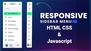 Responsive Side Navigation Bar in HTML CSS and JavaScript || Dashboard Sidebar menu