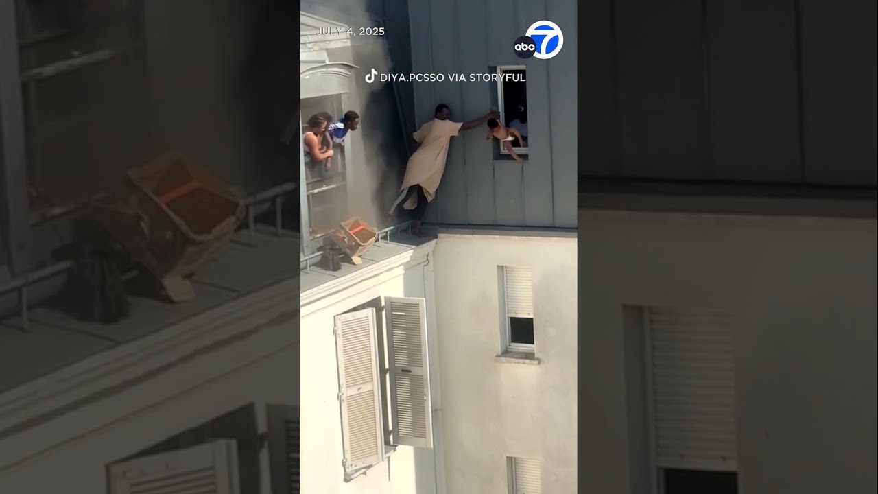 Video Shows Man Rescue Babies From 6th Floor Of Burning Building