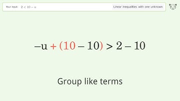 Solving Linear Inequalities: 2 is Smaller Than 10-u