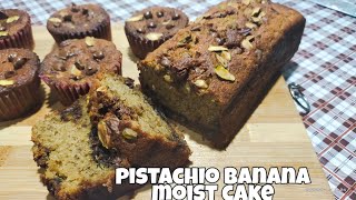 HOW TO MAKE BANANA MOIST CAKE | PISTACHIO BANANA MOIST CAKE