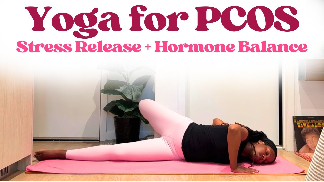 20 Min Gentle Yoga for PCOS & Hormone Balance | Black Woman Yoga Instructor + R&B Music