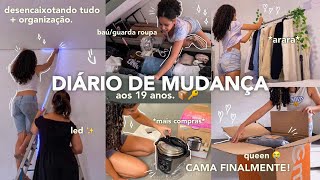 DIÁRIO DE MUDANÇA #3 📦| minha cama EMMA chegou, arrumando a mudança e +