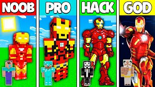 Minecraft Battle: NOOB vs PRO vs HACKER vs GOD! IRONMAN STATUE CHALLENGE in Minecraft