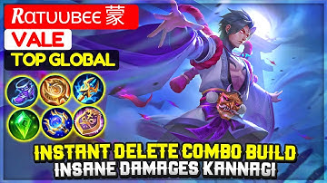 Instant Delete Combo Build, Insane Damages Kannagi | Top Global Vale | Rαтυυвєє 蒙 - Mobile Legends.