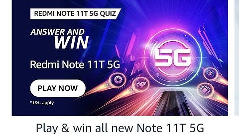 Amazon Funzone Redmi Note 11T 5G Quiz Answers Today  Daily Quiz Time