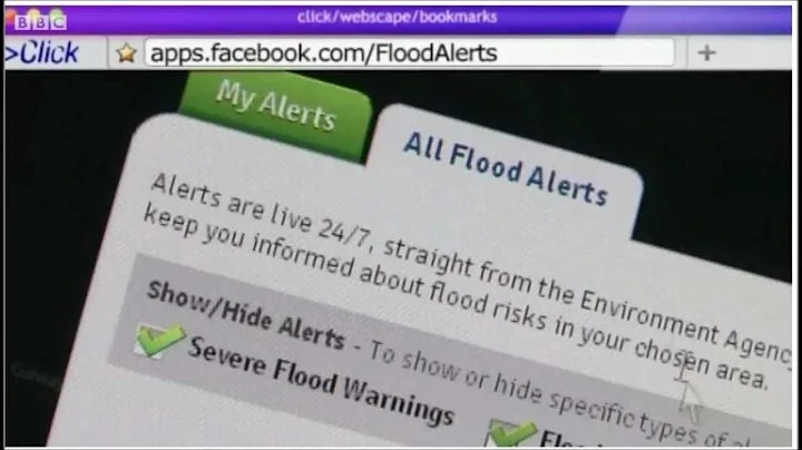 FloodAlerts Facebook Application Featured on BBC Click's Webscape