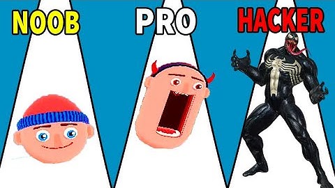 NOOB vs PRO vs HACKER in Hopping Heads game Gameplay All Levels‏‏
