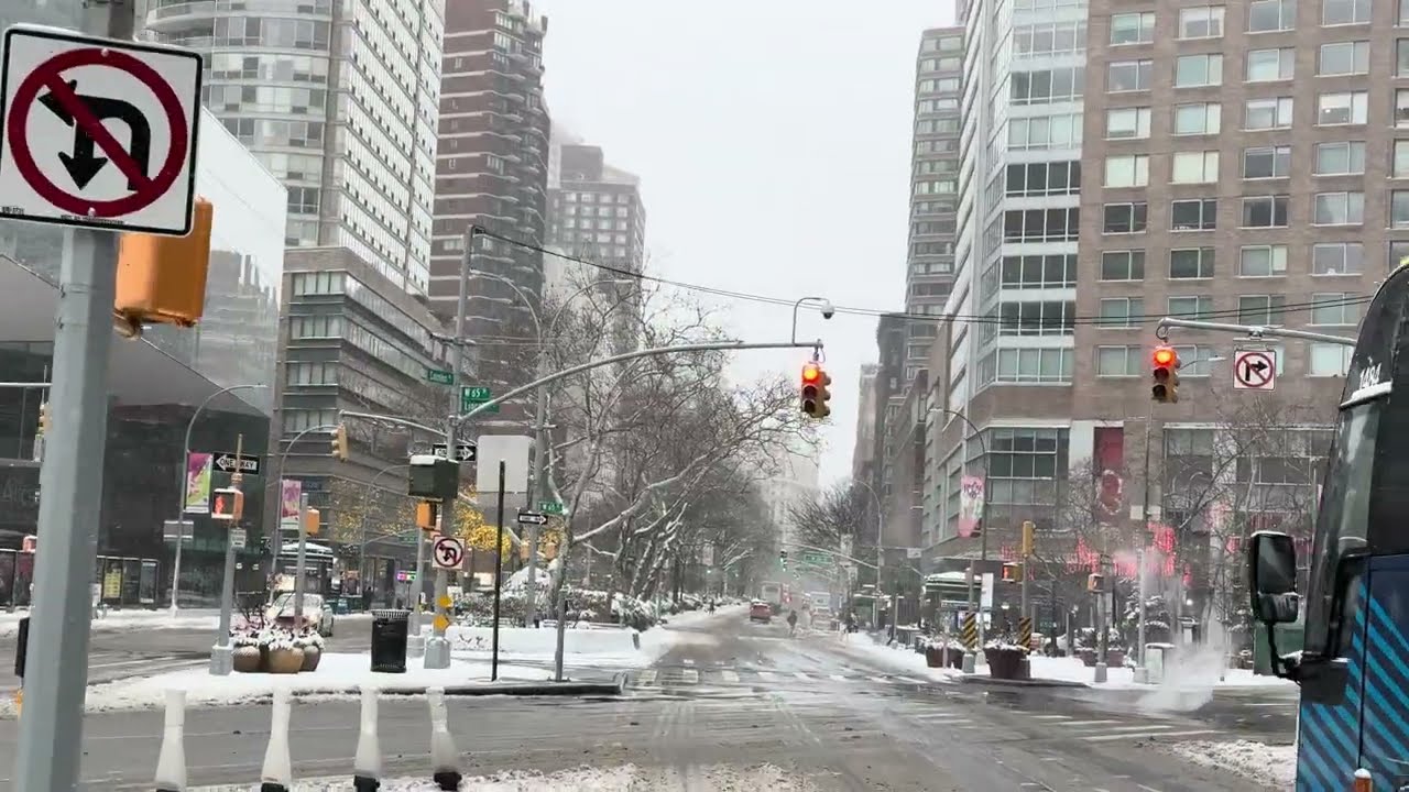 ❄️ Snowy NYC Van Tour 🚐 | Manhattan Winter Streets & John Lennon House 2025