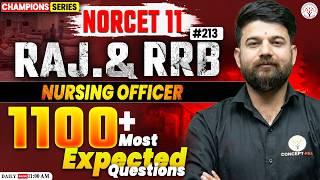 NORCET 11,RRB,Rajasthan Nursing Officer Exam #213|1100 Most Expected MCQ |Champion Series|Sagar Sir