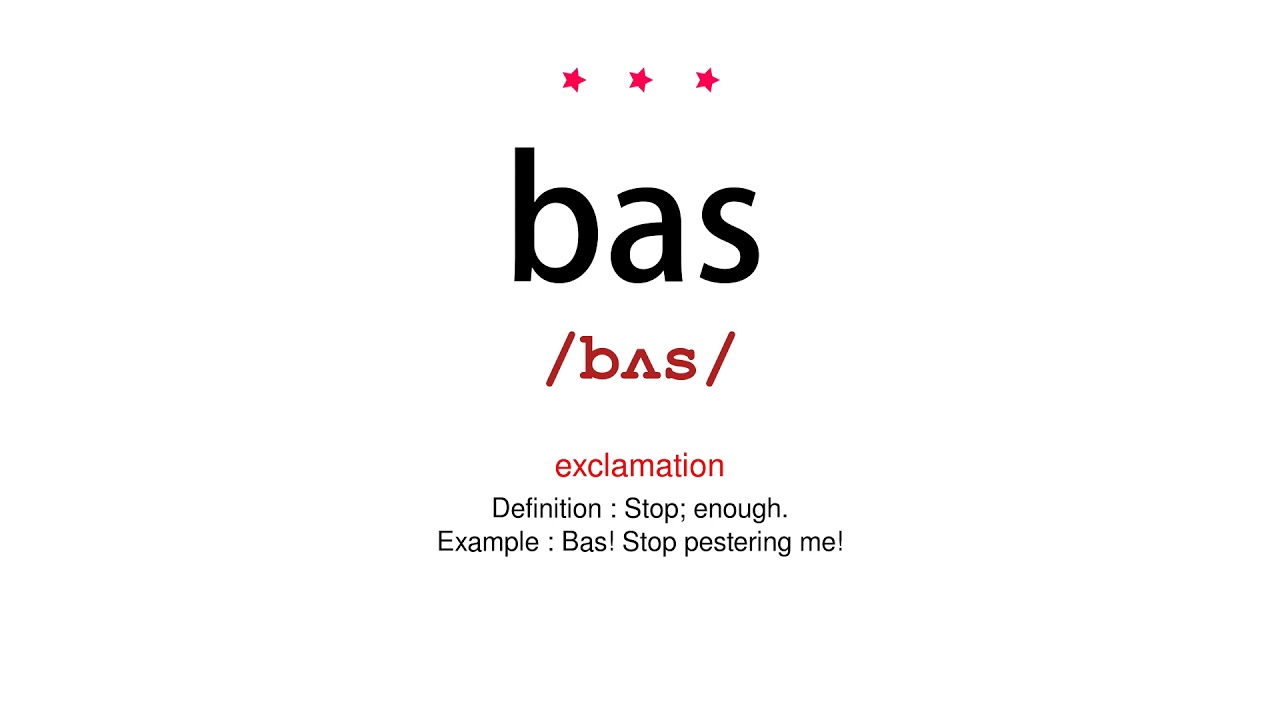 How to pronounce bas Vocab Today YouTube