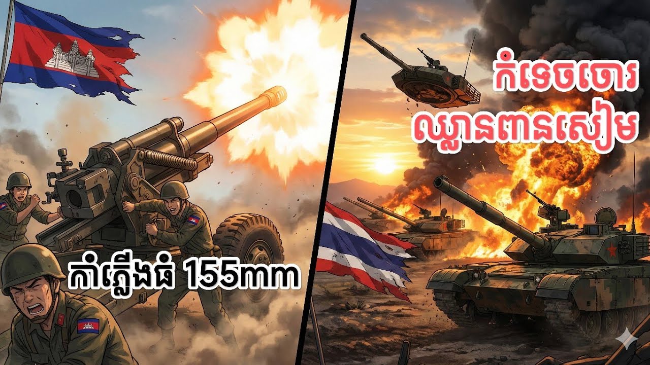 បាញ់ត្រង់! កាំភ្លើងធំ ១៥៥mm ប៉ះ រថក្រោះ ៣គ្រឿង 🔥 (រឿងពិតនៅជើងភ្នំ) - Anime khmer
