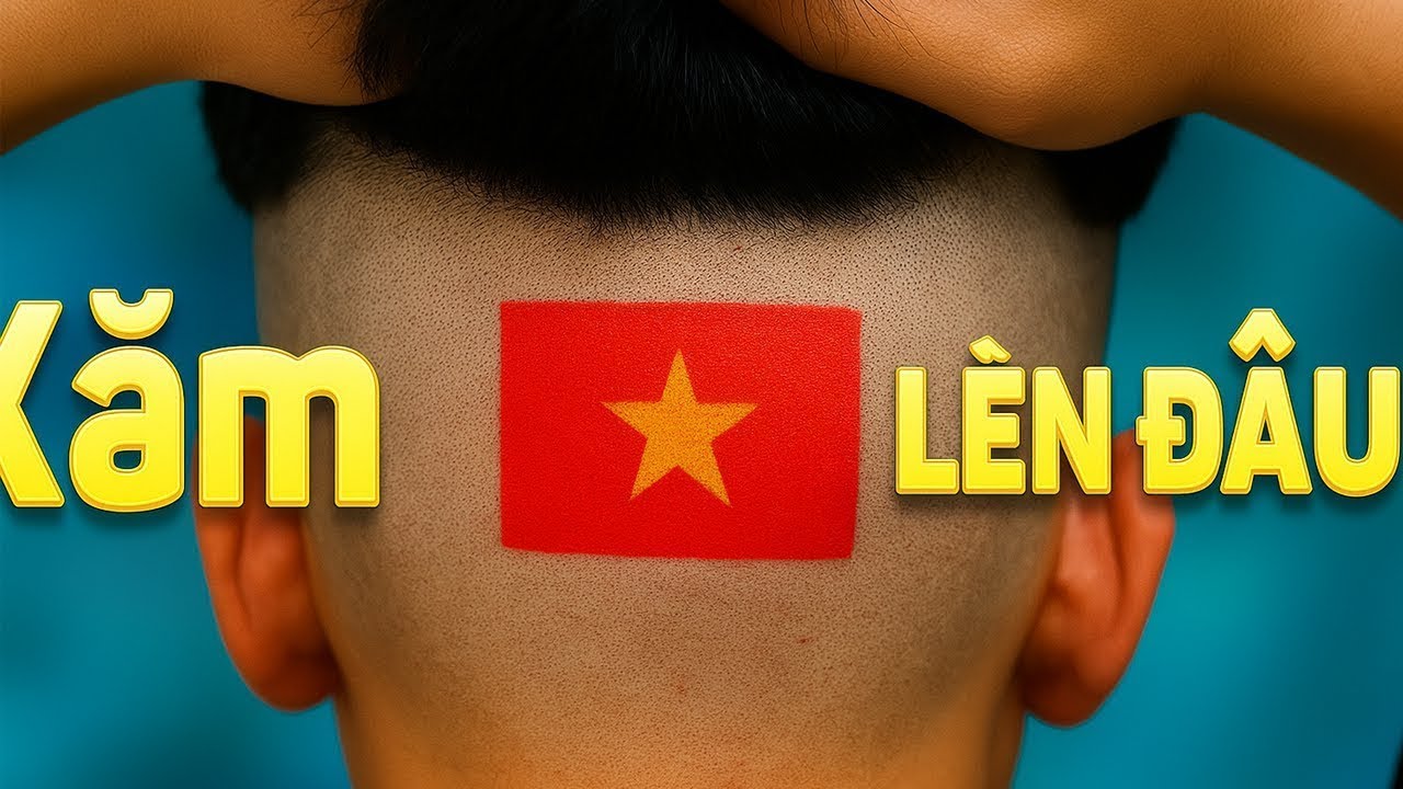 VVL | Xăm Cờ Việt Nam Lên Đầu | Vietnam Flag Tattoo On Head