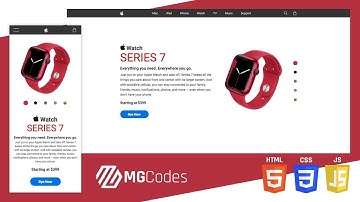 RESPONSIVE APPLE WATCH LANDING PAGE using HTML CSS and JAVASCRIPT