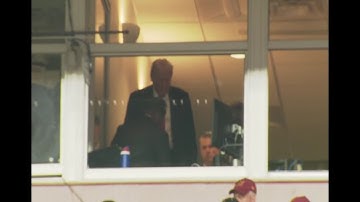 President Trump drops in at Commanders/Lions game