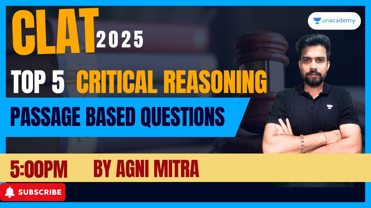 Top 5 Passage Based Questions asked in Critical Reasoning | CLAT 2025 ...