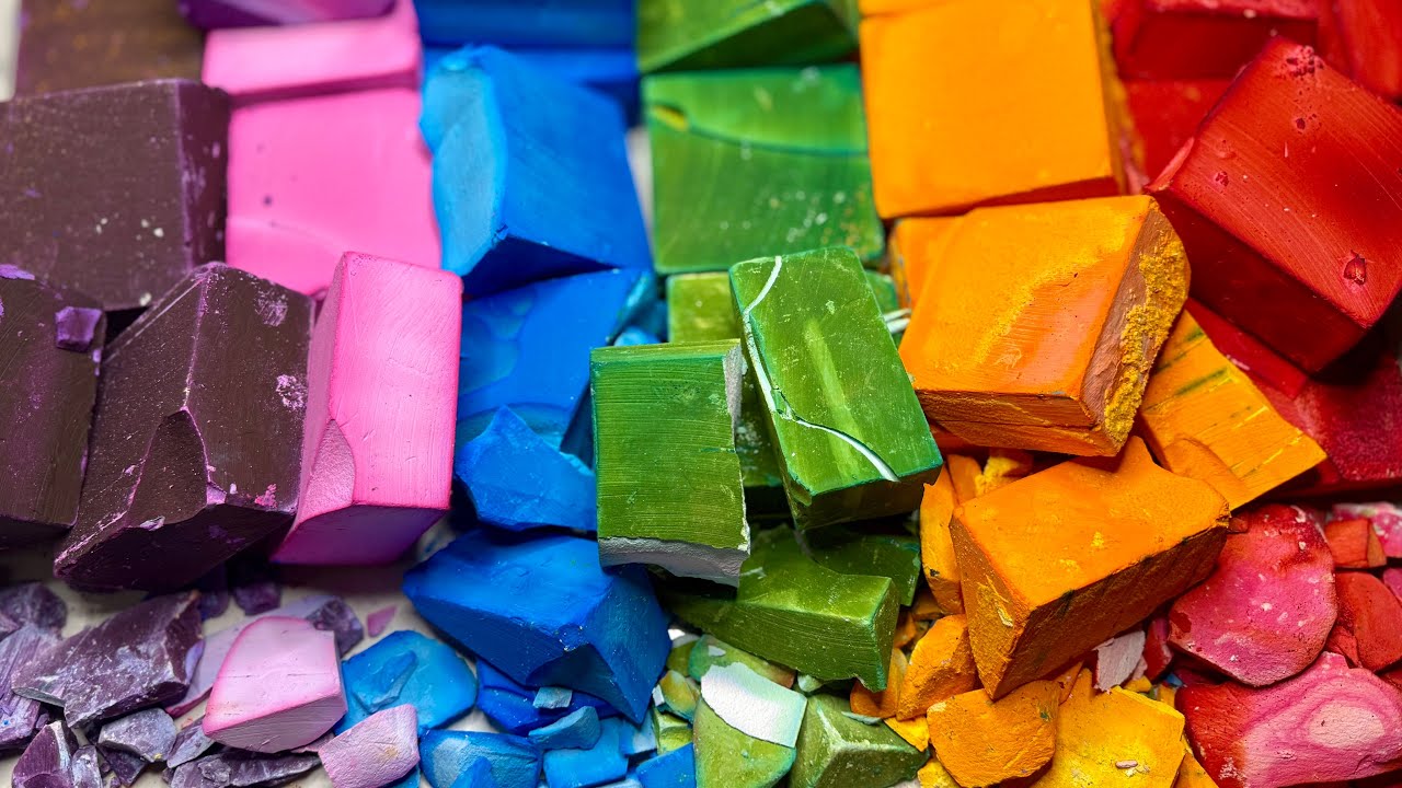 ASMR | Dyed Gym Chalk  Blocks😀 | Oddly Satisfying | Relax 