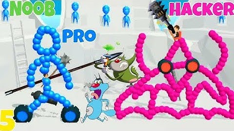 Noob vs Pro vs Hacker Draw Joust with Oggy and Jack voice#1