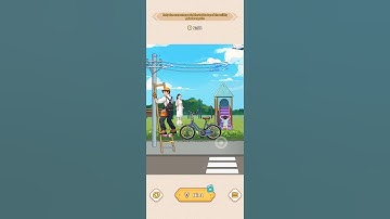 Brain Puzzle:Tricky Quest Level 88 help the man setup a ladder to the top of utility for pole repair