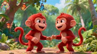 🐵 10 Little Monkeys Playing in the Forest 🌳 | Counting Song for Kids | Numbers 1–10 | Nursery Rhymes
