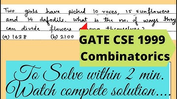 GATE CSE 1999 solution | Combinatorics