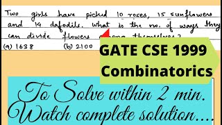 GATE CSE 1999 solution | Combinatorics