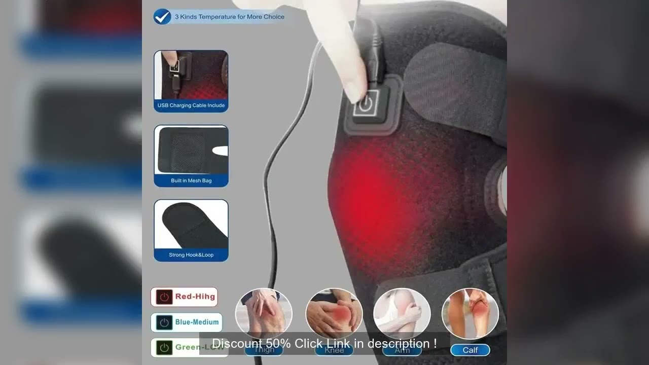 Electric Knee Heating Pad USB Heated Knee Brace Support for Arthritis Joint Old Cold Leg Knee Warmer