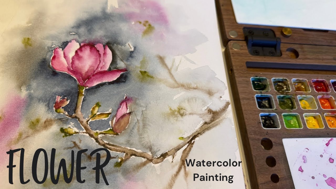 Watercolor Tutorial: Painting a Beautiful Spring Flower - YouTube