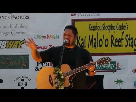 Nathan Aweau, Me Ku'u One Hanau E, at the Keauhou Hawaiian  Food Bank Benefit-087.avi