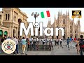 Milan italie  lombardie 4k walking tour  visite  pied soustitre   mode  asmr