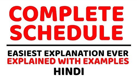 Complete Schedule ll DBMS ll Explained with Examples in Hindi