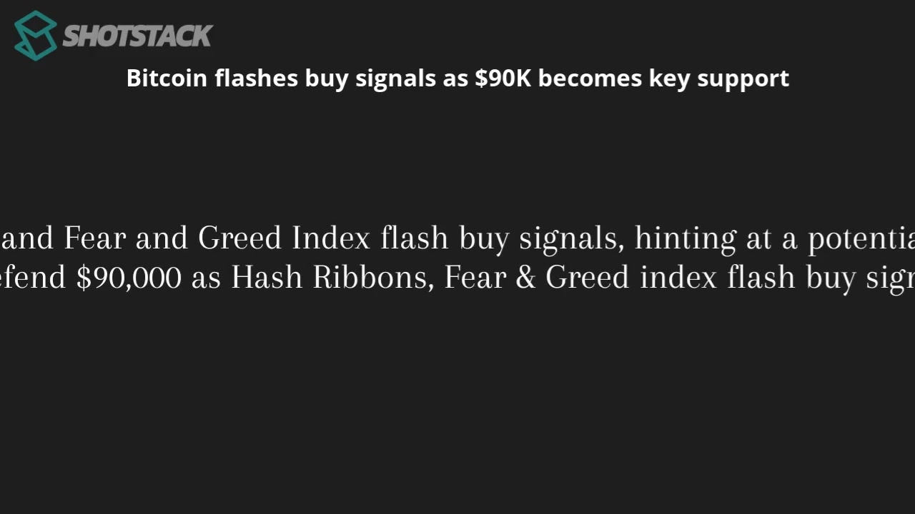 Bitcoin flashes buy signals as $90K becomes key support