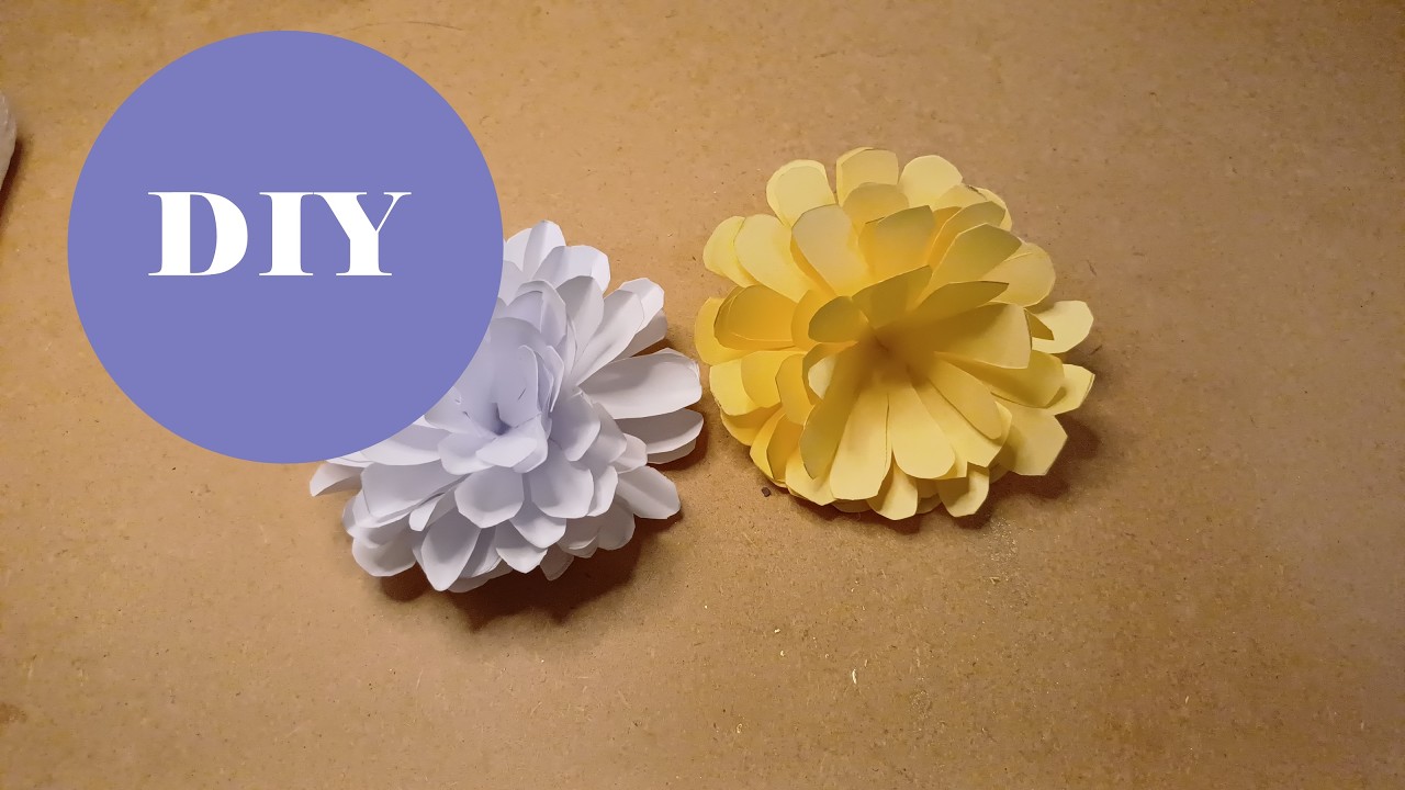 Flor de papel fácil passo a passo usando apenas uma folha de sulfite - DIY para iniciantes
