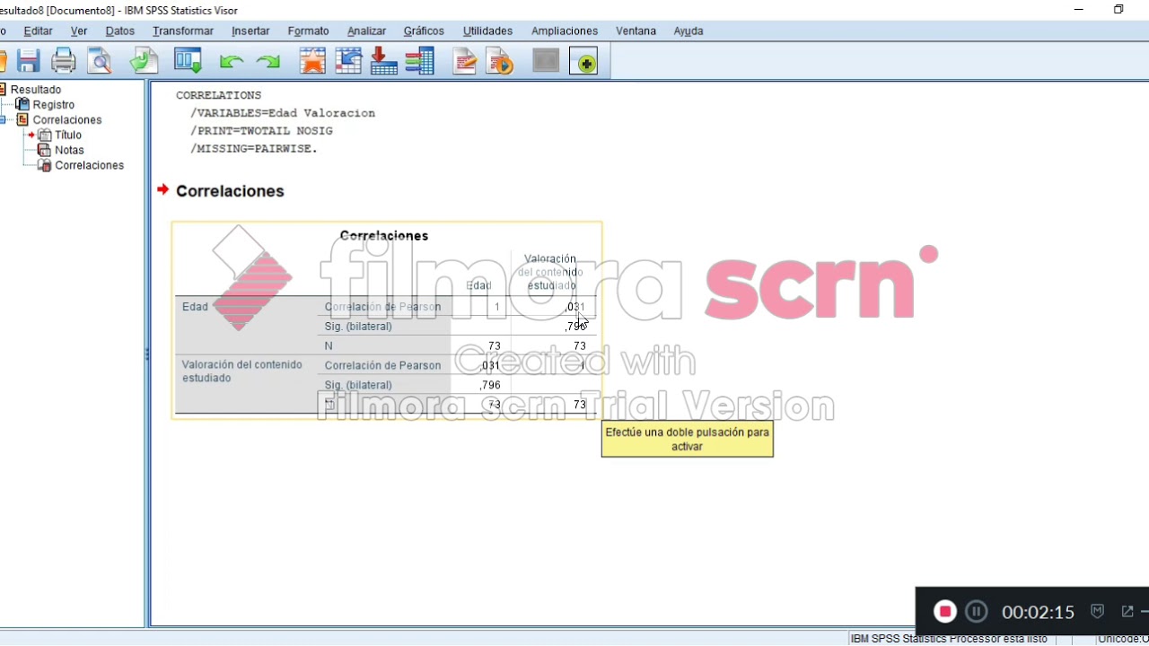 Tutorial r de pearson spss youtube