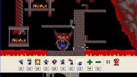 Lemmings Fun Level 28: Lock up your Lems