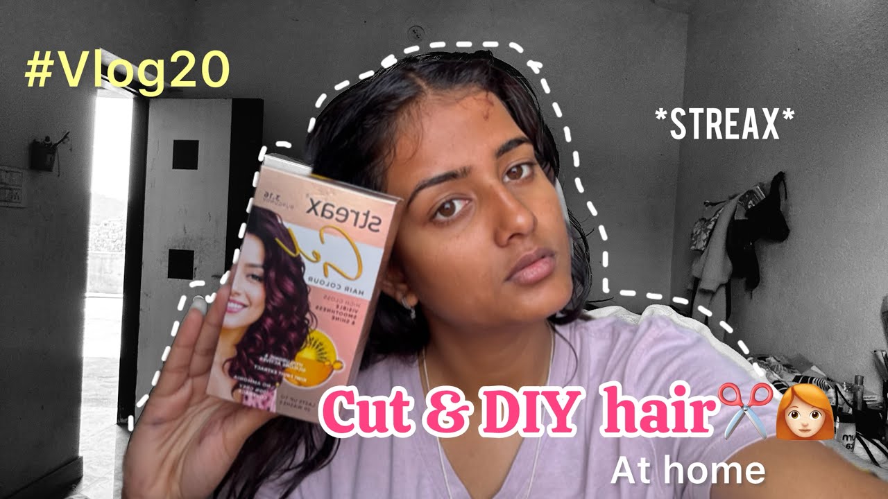 Cutting my own hair  and colour with *streax* gel  ✨🎀💃🏻@nameisjiya #videos #vlog20
