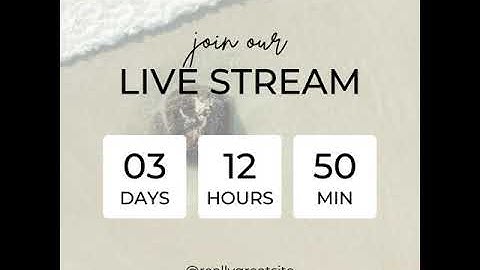 white wave video animated live stream countdown social media post