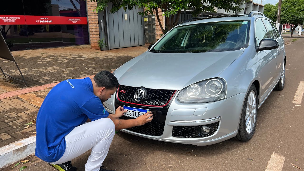 DIA DE EMPLACAR A JETTA VARIANT MK5 VEIO PLACA MINI SEM FURO EP 