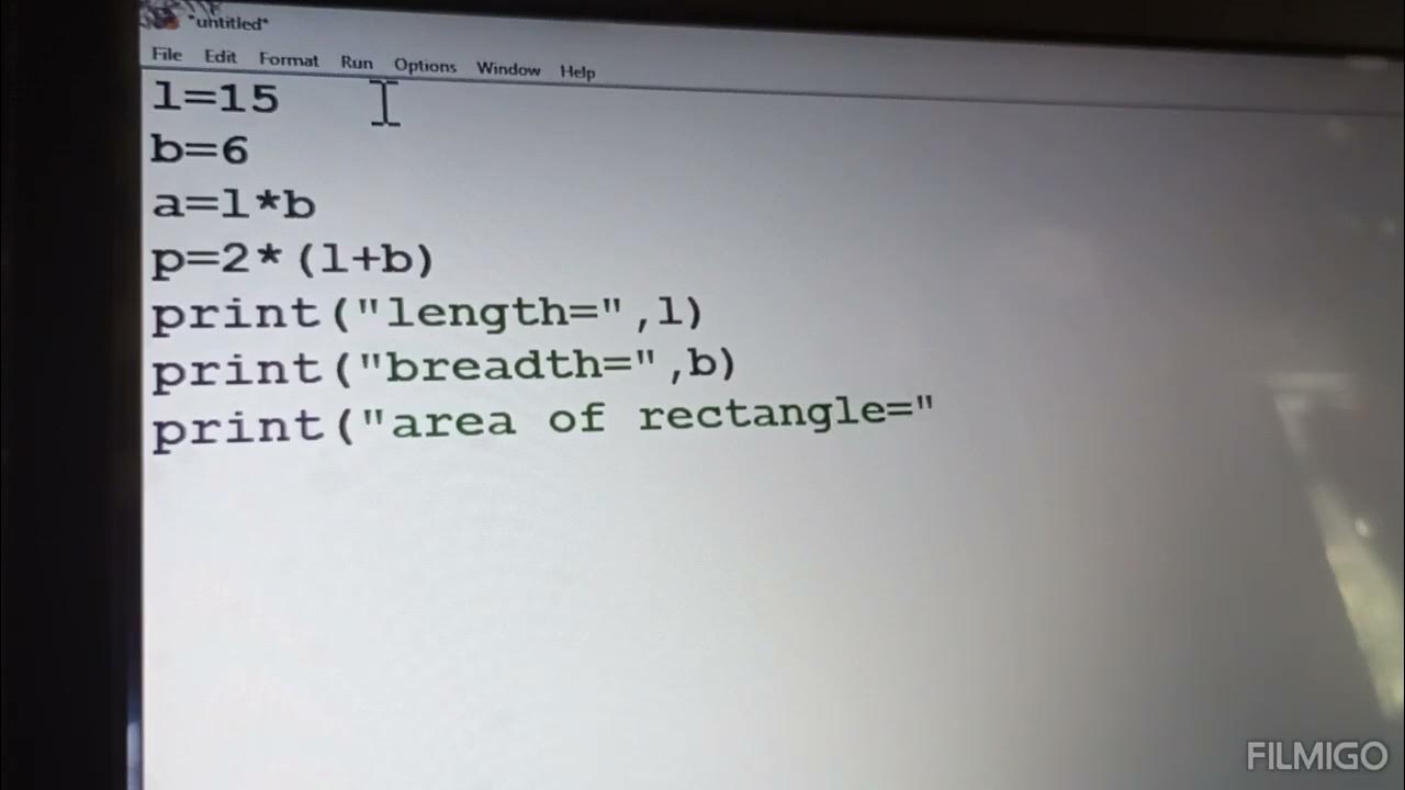 WRITE A PROGRAM IN PYTHON TO PRINT AREA OF RECTANGLE AND PERIMETER OF ...